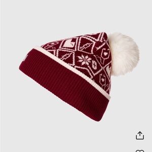 Figs Fair Isle beanie deep cranberry